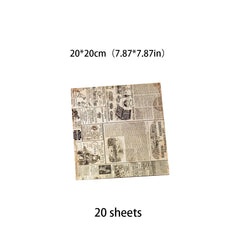 20pcs Vintage Newspaper Journal Paper for DIY Gift Background
