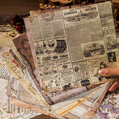 20pcs Vintage Newspaper Journal Paper for DIY Gift Background