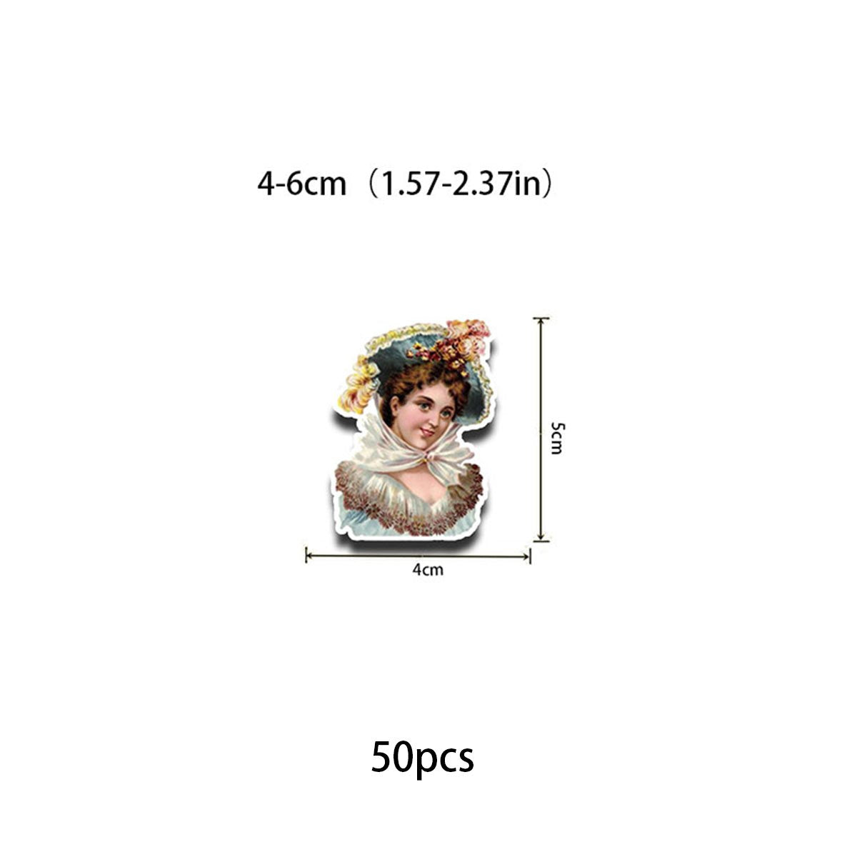 50pcs Retro Doll Vinyl Sticker for Water Bottle Laptops Phones