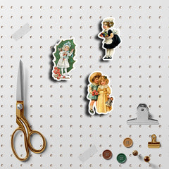 50pcs Retro Doll Waterproof Vinyl Sticker for Water Bottle Laptops