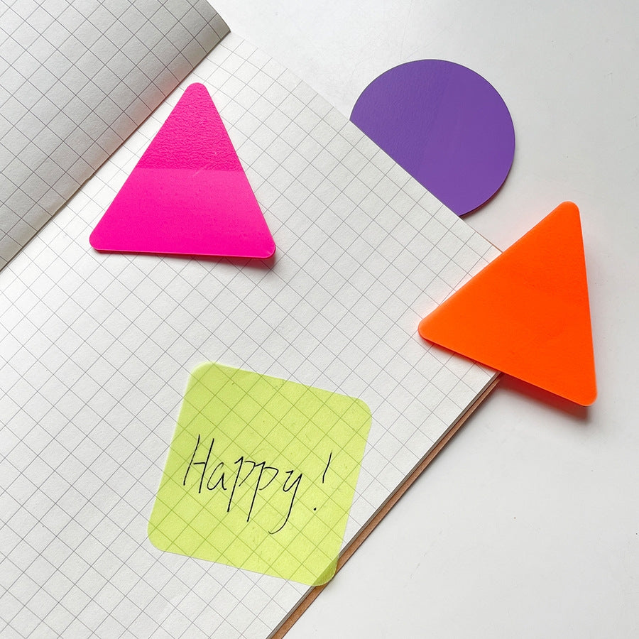 8pcs Triangle Fluorescent Set Morandi Round Sticky Notes