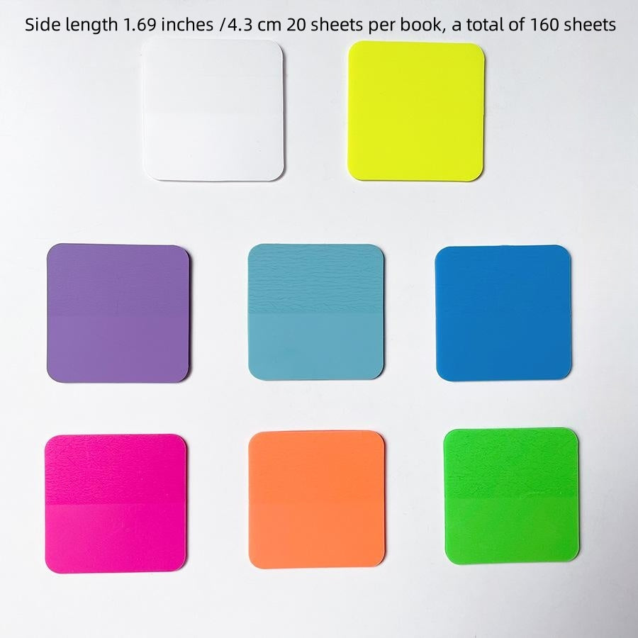 8pcs Triangle Fluorescent Set Morandi Round Sticky Notes