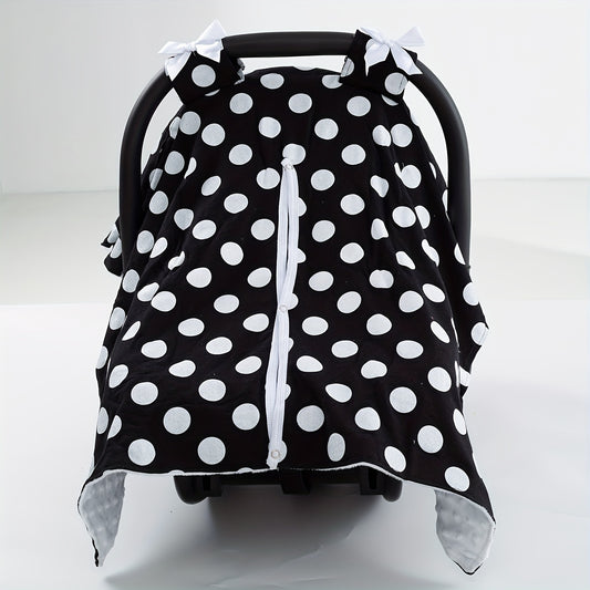 Girls Car Seat Polka Dot Bow Sunshade Cover