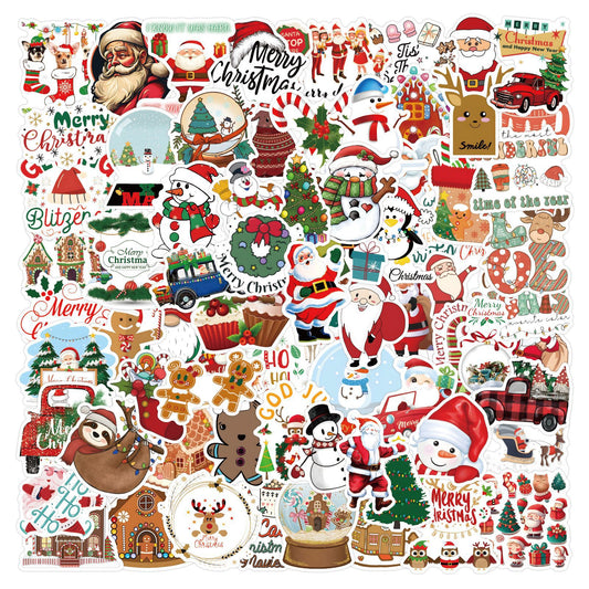 120pcs Christmas Cartoon Decorations Waterproof Stickers for Kids