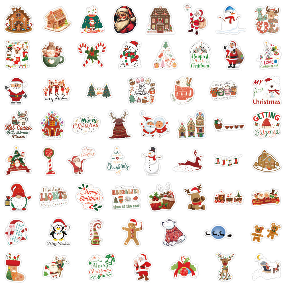120pcs Christmas Cartoon Decorations Waterproof Stickers for Kids