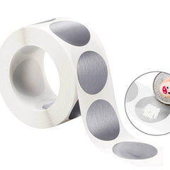 300pcs Round Silver Scratch Off Stickers for Party Favors 2.54cm