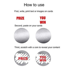 300pcs Round Silver Scratch Off Stickers for Party Favors 2.54cm