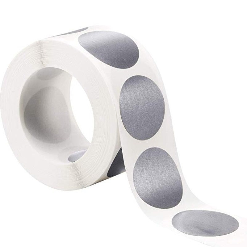 300pcs Round Silver Scratch Off Stickers for Party Favors 2.54cm