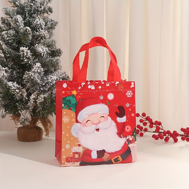 4pcs Reusable Christmas Gift Bags Non Woven Treat Baskets