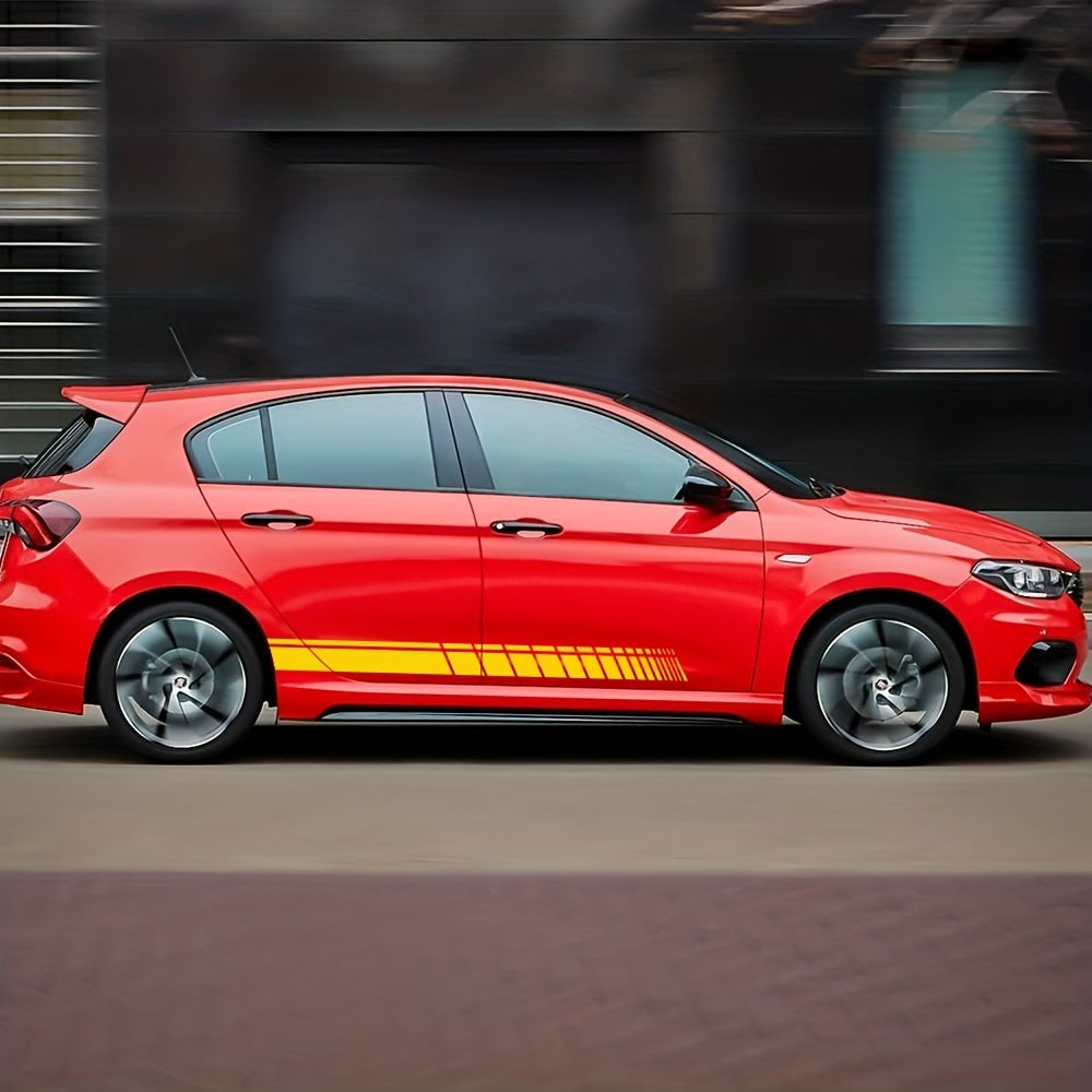 2pcs Car Side Skirt Sticker Vinyl Film Wrap DIY Tuning Scratch Protection