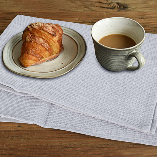 2pcs Cotton Tea Towels Absorbent Clths Solid Cleaning Rag for Household Bathroom