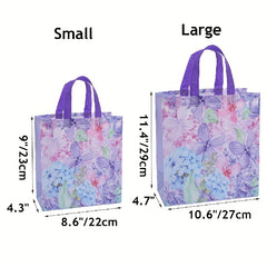 4pcs Floral Reusable Gift Bag Large Versatile Handbag For Fashionable Use