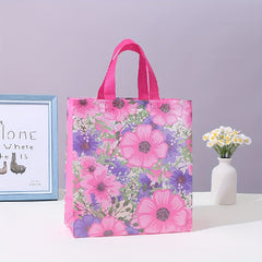 4pcs Floral Reusable Gift Bag Large Versatile Handbag For Fashionable Use