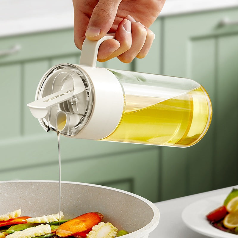 Glass Gravity Bottle Handle Leak-proof Olive Vinegar Storage Dispenser