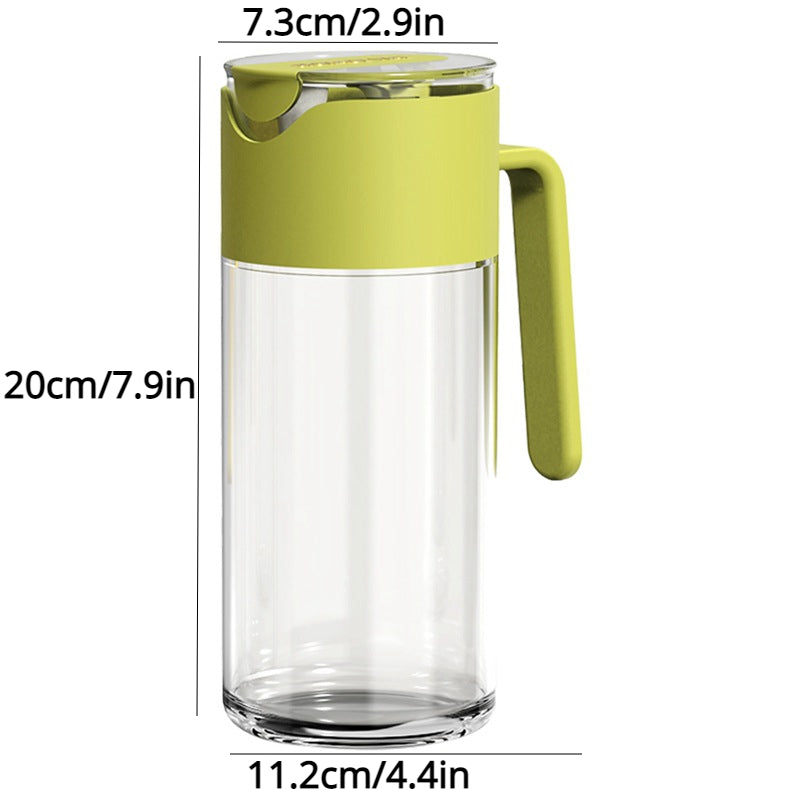 Glass Gravity Bottle Handle Leak-proof Olive Vinegar Storage Dispenser