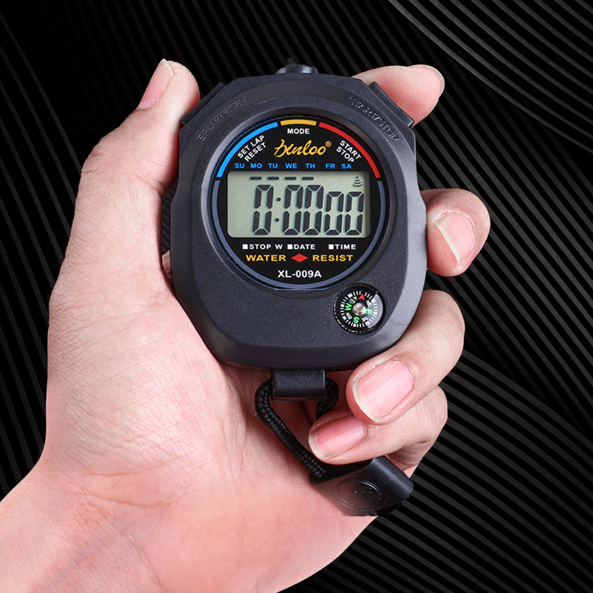 Portable Stopwatch Digital LCD Timer Handheld Sports Chronograph