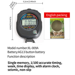 Portable Stopwatch Digital LCD Timer Handheld Sports Chronograph