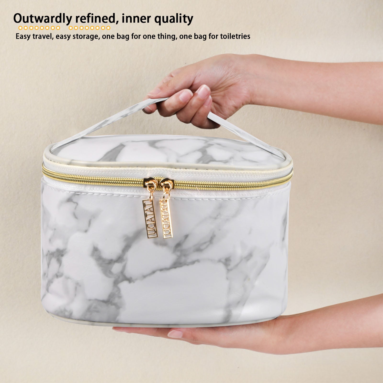 Large Waterproof PU Toiletry Bag For Travel Make Up Organiser Pouch