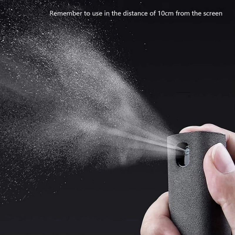 2in1 Microfiber Screen Cleaner Spray Bottle Set Cleaning Glasses Wipes
