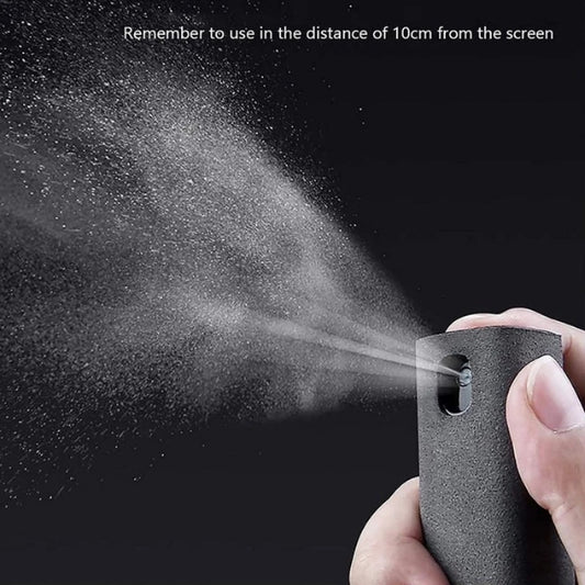 2in1 Microfiber Screen Cleaner Spray Bottle Set Cleaning Glasses Wipes