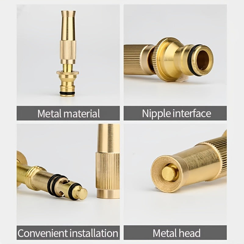 Adjustable Brass Hose Nozzle for Car Washing & Garden Watering