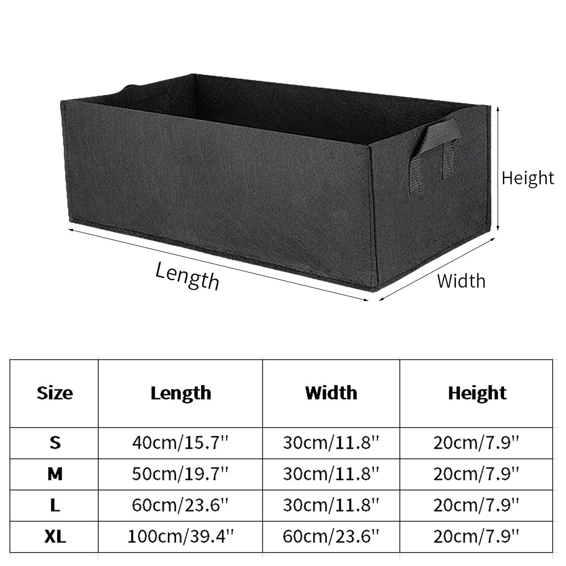1pc Felt Grow Pots Rectangle Growing Pots Fabric Planting Bags