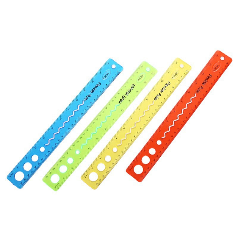 2pcs Soft Ruler Elastic Foldable Multifunctional School Supplies
