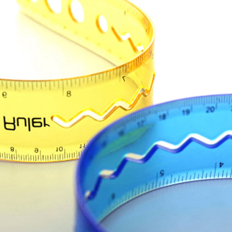 2pcs Soft Ruler Elastic Foldable Multifunctional School Supplies