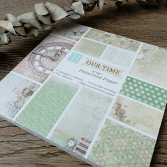 24sheets Time Patterned Paper Scrapbooking Paper Pack Craft Background Pad