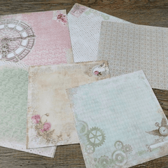 24sheets Time Patterned Paper Scrapbooking Paper Pack Craft Background Pad