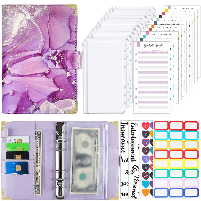 PU Leather Budget Binder Money Organizer Cash Envelopes