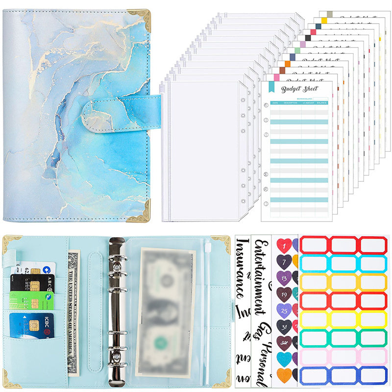 PU Leather Budget Binder Money Organizer Cash Envelopes