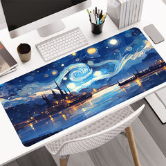 Starry Night Large Gaming Mousepad HD Keyboard Pad Mouse Mat