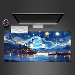 Starry Night Large Gaming Mousepad HD Keyboard Pad Mouse Mat