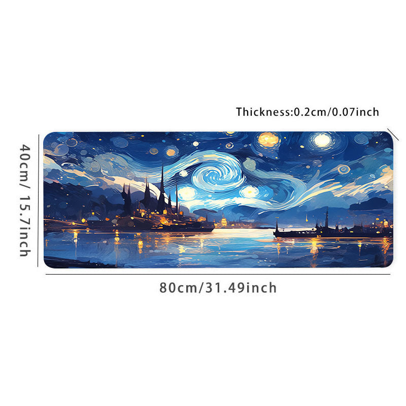 Starry Night Large Gaming Mousepad HD Keyboard Pad Mouse Mat