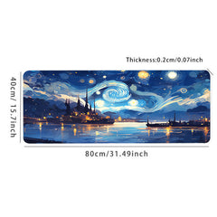 Starry Night Large Gaming Mousepad HD Keyboard Pad Mouse Mat