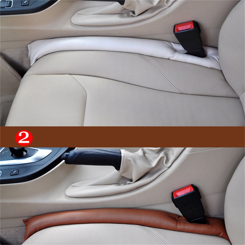 2pcs Car Seat Gap Filler Soft Pad Leak-proof PU Side Seam Plug