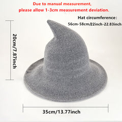 Knitted Halloween Witch Hat Pointed Cap Party Cosplay Wizard Hat