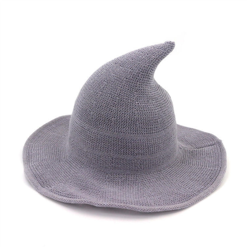 Knitted Halloween Witch Hat Pointed Cap Party Cosplay Wizard Hat