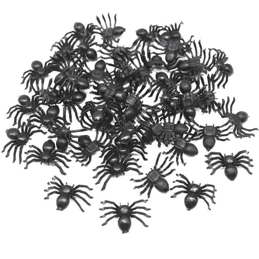 50pcs Halloween Spiders Party Props Prank Toys