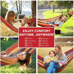 Thickened Canvas Camping Hammock Single Swing Chair with Bag
