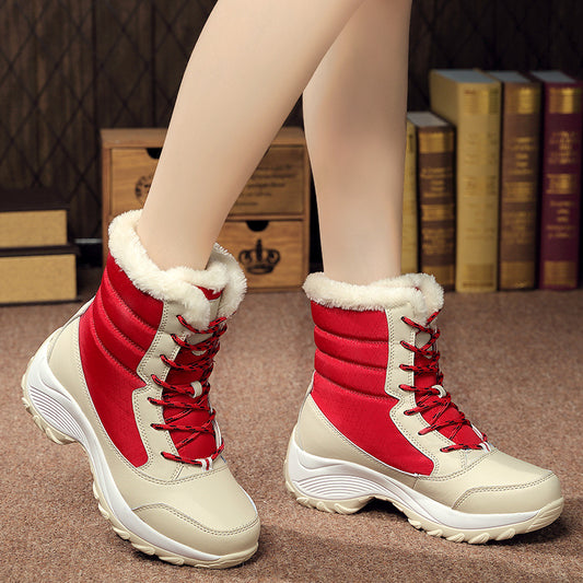 Plush Fur Snow Boots Waterproof Winter Shoes