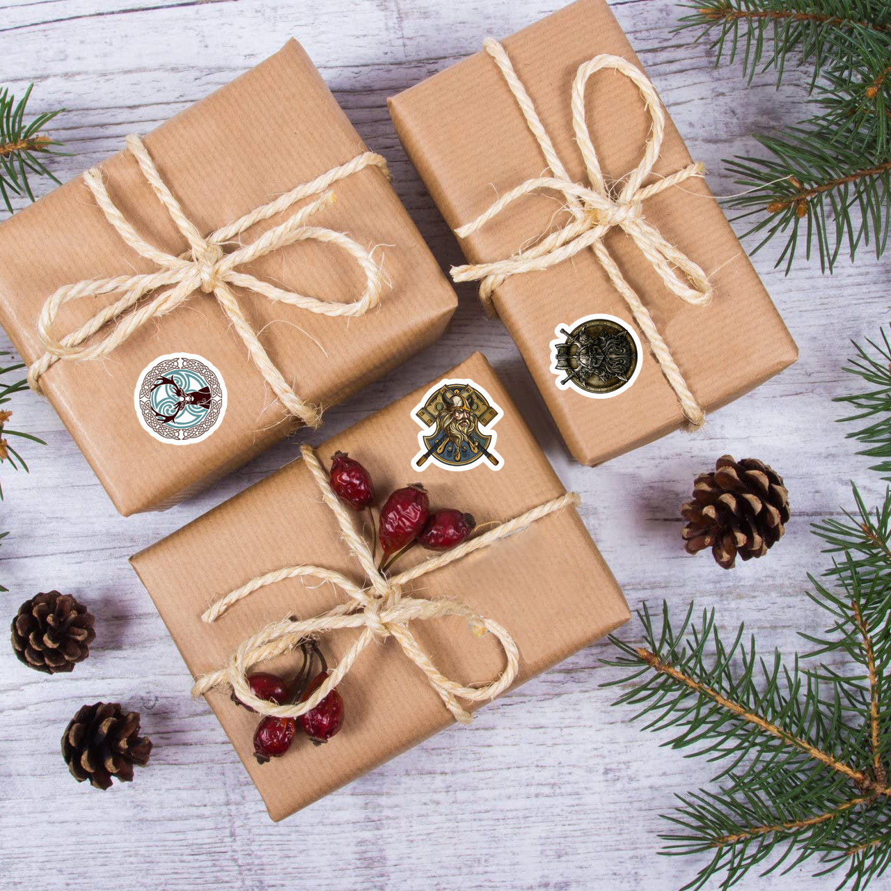 500 Viking Stickers Roll Handcrafted Party Supplies Labels