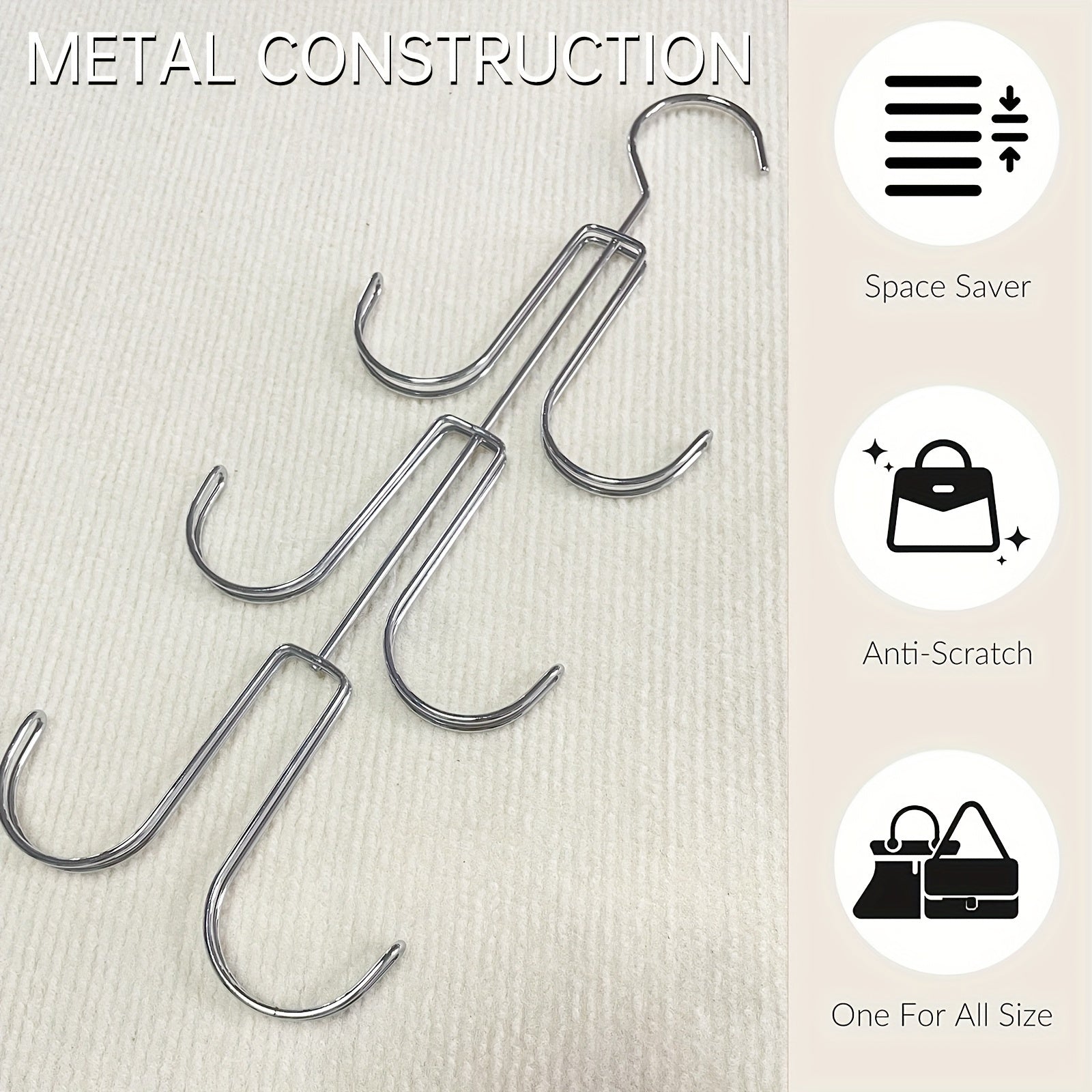 2pcs Purse Organizer Closet Metal Holder For Handbags Belts Scarves Totes