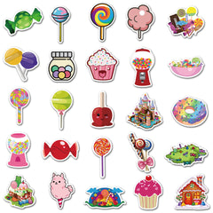 50pcs Candy Cupcake Waterproof Vinyl Stickers