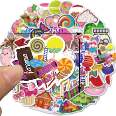50pcs Candy Cupcake Waterproof Vinyl Stickers