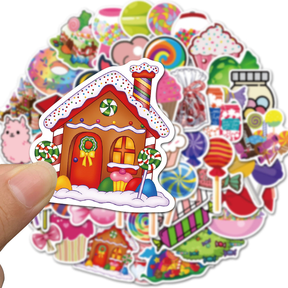 50pcs Candy Cupcake Waterproof Vinyl Stickers