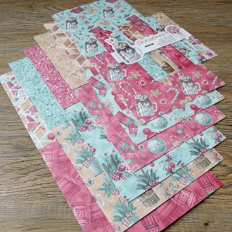 24 Sheets Christmas Gift Patterned Paper Scrapbooking Paper Pack