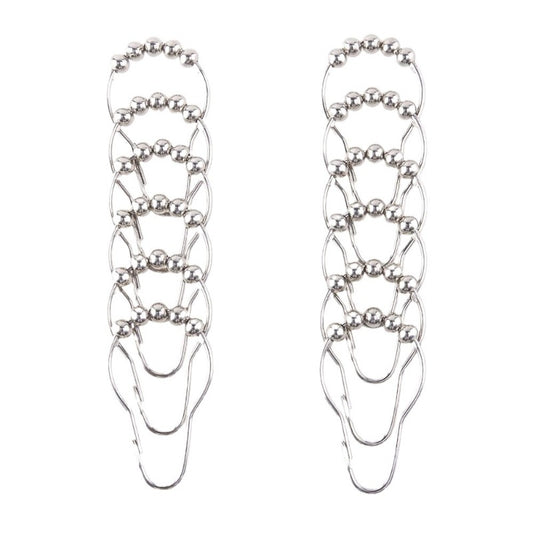 12pcs Bathroom Decorative Shower Curtain Hook Five Bead Gourd Stainless Steel