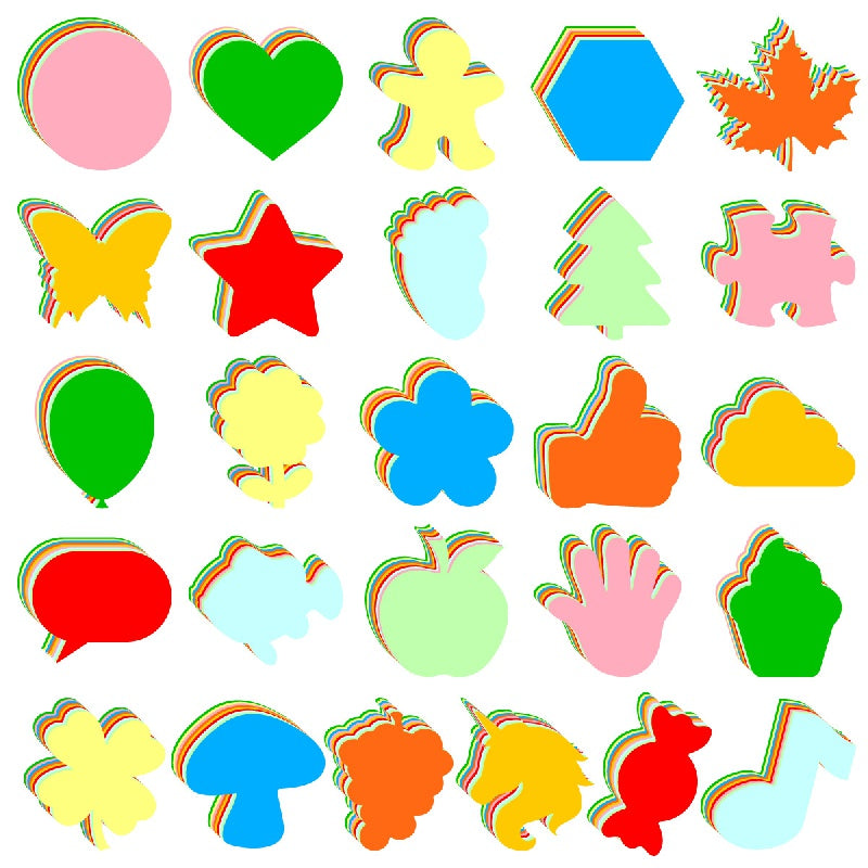 9pcs Paper Cut Confetti Stickers Office Wall Decor
